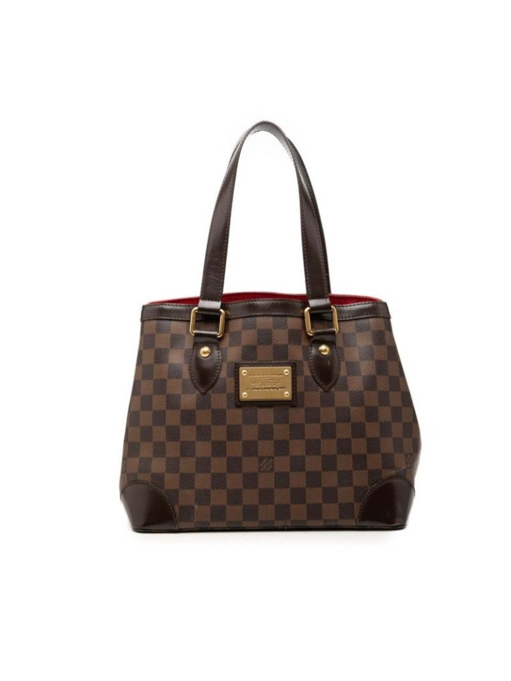 Louis Vuitton Damier Hampstead PM Tote Bag Brown Leather